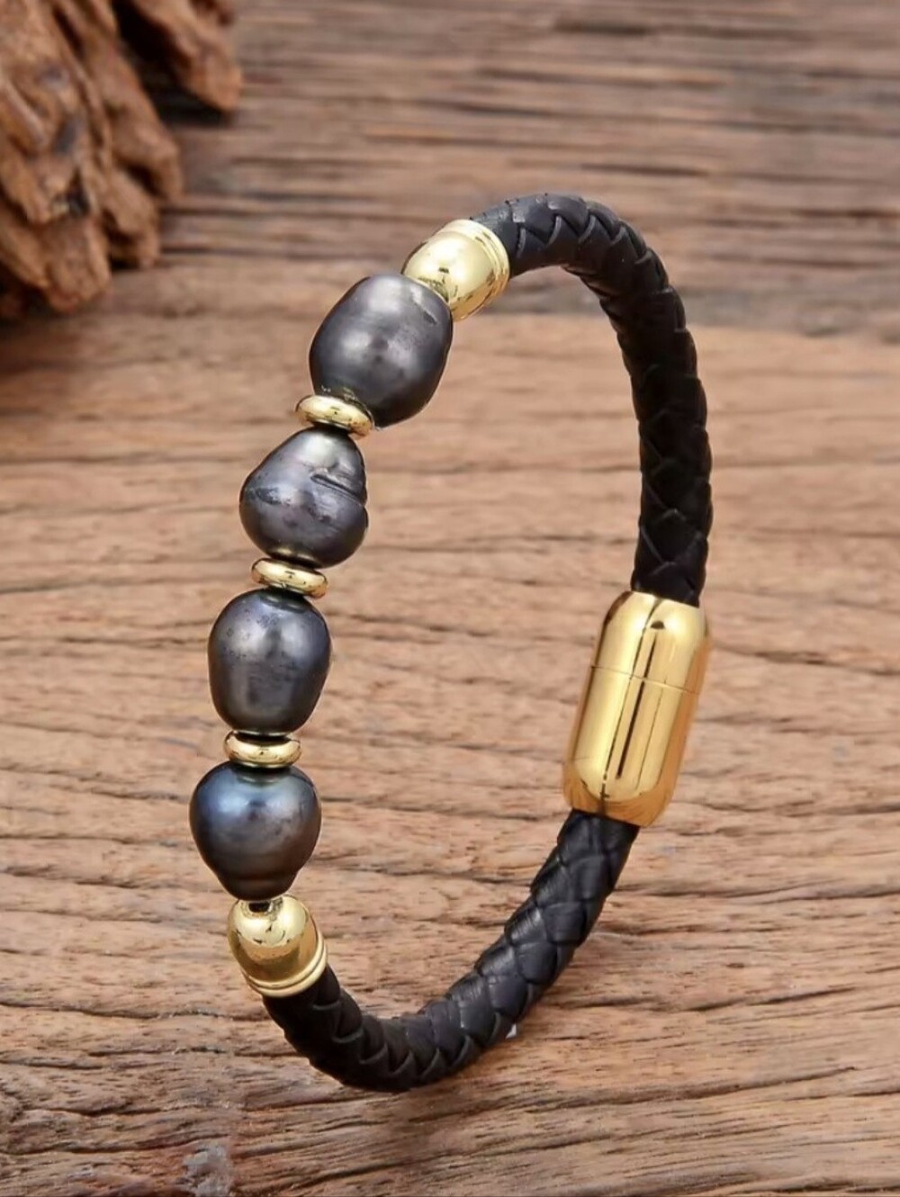🖤🩶NEW🖤🩶 GORGEOUS!! SS Magnetic Buckle Grey/Purple Freshwater Pearl Bracelet